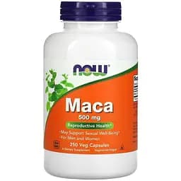 Натуральна добавка NOW Maca 500 mg, 250 вегакапсул