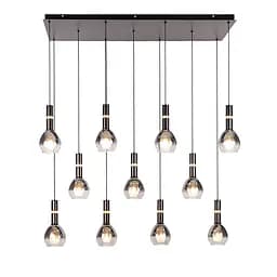 Стильна підвісна каскадна люстра Levistella 999101F-11 (900) G9 чорна димчаста LED 11 плафонів - мініатюра 3