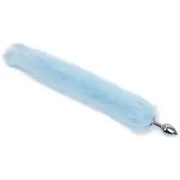 Анальная пробка с хвостом SKN-L05, Голубой