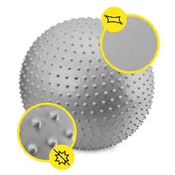 М'яч для фітнесу (фітбол) Cornix 55 см масажний Anti-Burst Silver XR-0471 - мініатюра 5