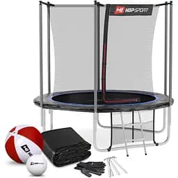 Батут Hop-Sport 8ft з внутрішньою сіткою 244 см чорно-синій