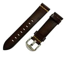 Шкіряний ремінець Primolux C052B Steel buckle для годинника Garmin Vivoactive 4 Dark Brown - мініатюра 2