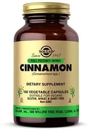 Натуральна добавка Solgar Cinnamon Full Potency Herbs, 100 вегакапсул