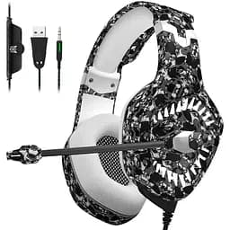 Наушники Onikuma Gaming with LED K1 Pro Camouflage-Grey с подсветкой