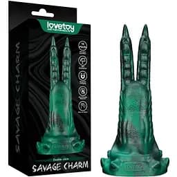 Вибратор Lovetoy Double-Claw Savage Charm 19.4 см зеленый