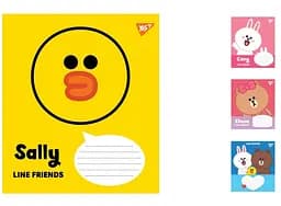 Тетради ученические 12 листов косая линия. YES Line Friends, 25 шт. в упаковке