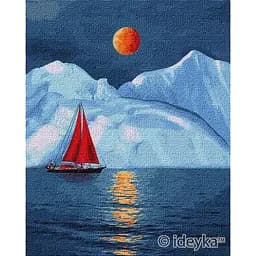 Картина за номерами. Ideyka "Червоний вітрильник" 40х50 см KHO2751