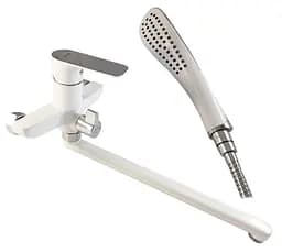 G2248 Змішувач для ванни довгий гусак білий/хром Ø35 Gappo Noar 1/8 Білий