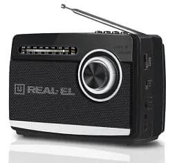 Радіоприймач 1.0 Real-El X-510 Black, 3 Вт, пластиковий корпус, FM/AM/SW, USB, SD/microSD, акумулятор, ліхтарик - мініатюра 2