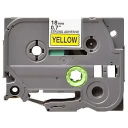 Стрічка для принтера етикеток UKRMARK B-S-T641P-BK/YE, сумісна з TZES641, 18мм х 8м. black on yellow (900608)