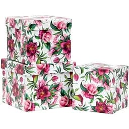 Набор подарочных коробок UFO Flowers 3 шт. (W5231 Набір 3 шт Flowers квадр.)