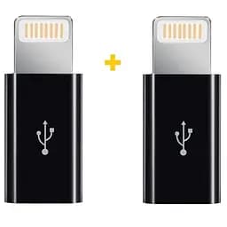 Адаптер XoKo AC-030 micro USB - Lightning (F/M), 2шт., Black (XK-AC030-BK2)