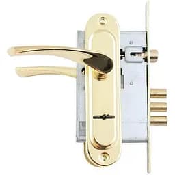 Замок врізний дверний з ручками на планці комплект FZB 55 мм CY5555Y AB