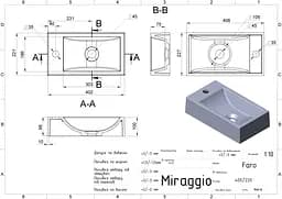 Умивальник Miraggio Faro mirasoft 0001081, Білий матовий - мініатюра 5