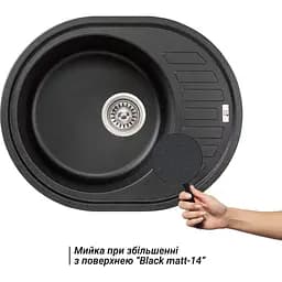 Кухонна мийка Lidz 620x500/200 BLM-14 чорний металік (LIDZBLM14620500200) - мініатюра 6