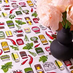 Скатертина MirSon №212 Spices 130х100 см рогожка біла - мініатюра 2