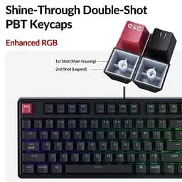 Клавіатура Keychron C3 Pro V2 87Key K pro Red USB-A QMK Hot-swap 8K EN/UKR RGB Black (C3PX-H1-UA) - мініатюра 9
