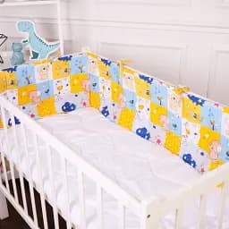 Суцільний борт в ліжечко MirSon Kids Time 20-0038 Cute animals 30х180 см (2200009665691)