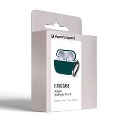 Силіконовий чохол для навушників Apple AirPods Pro 2 2022, Hang Case, зелений, ультратонкий захисний кейс товщиною 2 мм, захист від подряпин, пилу та ударів, компактний, з карабіном для кріплення, ArmorStandart (ARM68591) - мініатюра 8