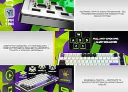 Клавиатура игровая механическая HATOR HK-75-WV Hellyberry Switch USB White-Violet - мініатюра 10