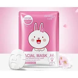 Тканинна маска Bioaqua Fasial Animal Mask Rabbit, з есенцією квіток вишні, 30 г