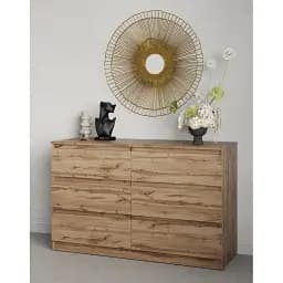 Комод для вещей MebelStar Нео 6Ш 120x43x75.5 см Дуб тахо (MBS-1087)