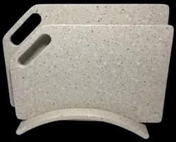 Набір обробних дошок на підставці зі штучного каменю - Імбирний ель.