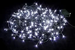 Гирлянда светодиодная нить на елку Белая 35м. 500 LED от сети черный провод