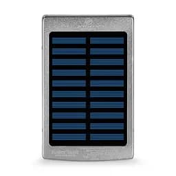 Повербанк с солнечной панелью 10000mAh Power Bank Kraft KPB-1012SL Silver LED-фонарь (43-00069)