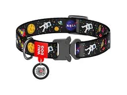 Ошейник для животных WAUDOG Nylon с QR паспортом NASA металлическая пряжка-фастекс S (5119)