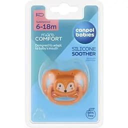 Пустушка Canpol babies Cute Animals силіконова симетрична 6-18  міс. помаранчева (34/925_ora) - мініатюра 3
