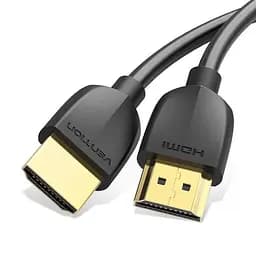 Тонкий кабель HDMI Vention Slim Portable HDMI 2.0 черный кабель в оплетке 0.5 м (AAIBD)