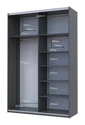 Шафа-купе Doros G-Caiser 2 ДСП 160х60х240 см Дуб Евок/Графітовий (42005074) - мініатюра 12
