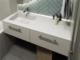 Умивальник Miraggio ERICA 1200 L (8813567) Miramarble, Глянцевий, Накладний/Врізний, Білий - мініатюра 7