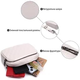 Жіноча сумка Vintage прошита ромбами на лицьовій стороні з натуральної шкіри 21х15х7 см sum0027046 - мініатюра 4