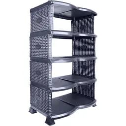 Етажерка для взуття Violet House Еко Black Роттанг, чорний (0756 Рот Еко BLACK 48*30*79 см)