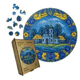 Деревянный фигурный пазл Декоративная Роспись Величие Народа, А5, Картонная коробка 35 элементов