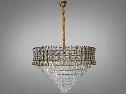 Кришталева люстра для вітальні на 16 ламп, колір золото