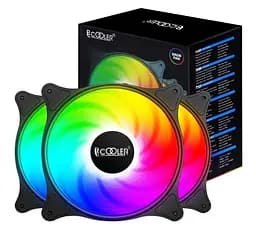Кулер корпусний PCCOOLER 120 mm ARGB, Hydraulic Bearing, 4Pin PWM 3in1 (3 шт)