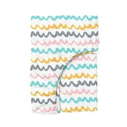 Дитяча постільна білизна в ліжечко WAVY LINES, бірюзовий (WavyLinesColor_Mustard_140) - мініатюра 5