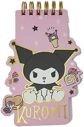 Блокнот на спіралі фігурний Kuromi, 60 аркушів, 9x13 см (В асортименті)