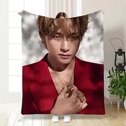 Плед BTS Kim Taehyung, 3D плюшевий, 160x200 см, подарунковий