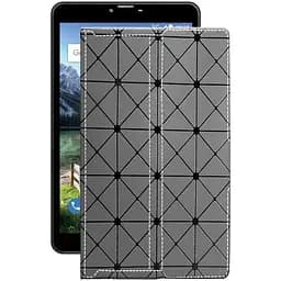 Чохол StatusCASE з екошкіри для планшету Bravis NB851 8 3G Сірий ромб