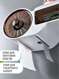 Тримач-бокс для туалетного паперу з поличкою - мініатюра 3