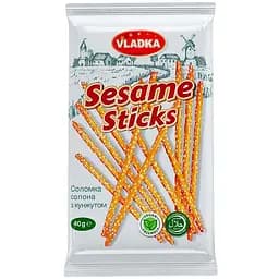Соломка солона Vladka Sesame Long з кунжутом 80г