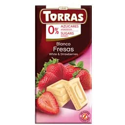 Шоколад белый Torras с клубникой без сахара 75 г