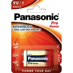 Батарейка Panasonic 6LR61XEG/1BP Pro Power лужна 6LR61 (6LF22 MN1604 MX1604 Крона) блістер 1 шт.