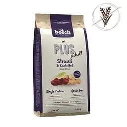 Сухий корм для собак Бош Плюс зі страусом і картоплею, Bosch Plus Adult Ostrich & Potato (12,5 кг)