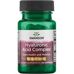 Комплекс гіалуронової кислоти Swanson Hyaloronic acid complex 33 мг 60 капсул (100-40-3045138-20)
