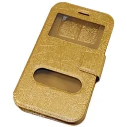 Чохол-книжка 5.5 універсальна з вікном золотиста обкладинка